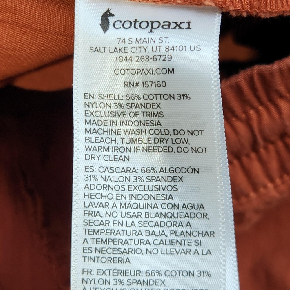 Cotopaxi Pants Mens 40x30 Orange Lightweight Ripstop Hiking Travel Outdoor - Picture 4 of 10